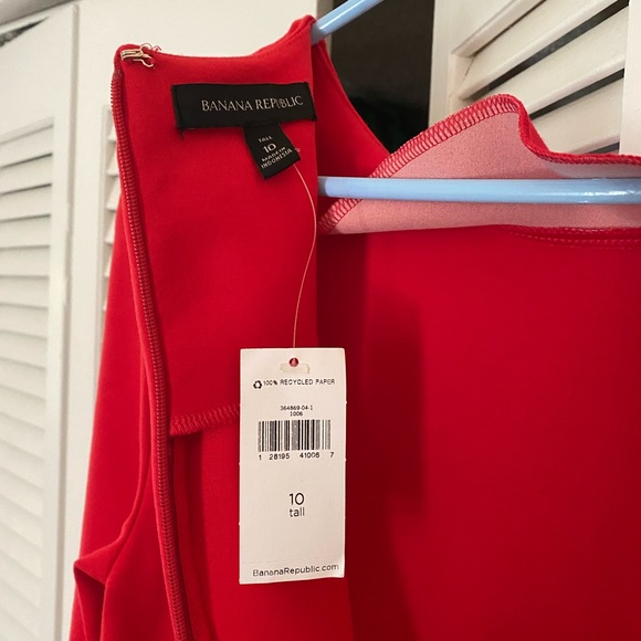 Banana Republic Elastic Red Dress [NEW with Tags] Size 10 Tall - Picture 7 of 7